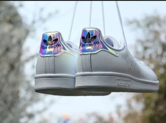 Giày Adidas Orginals Stan Smith White Iridescent 'Hologram' AQ6272 - Ảnh 4