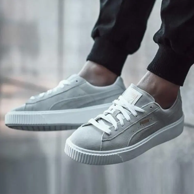 Alternative view of Giày Puma Wmns Puma Suede Platform 'Grey White' 362223-08