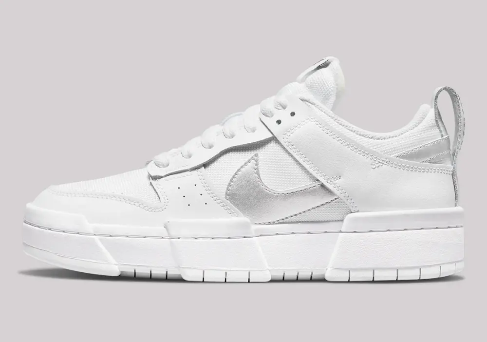 Giày Nike Wmns Dunk Low Disrupt 'White Metallic Silver' DJ6226-100 - Ảnh 3