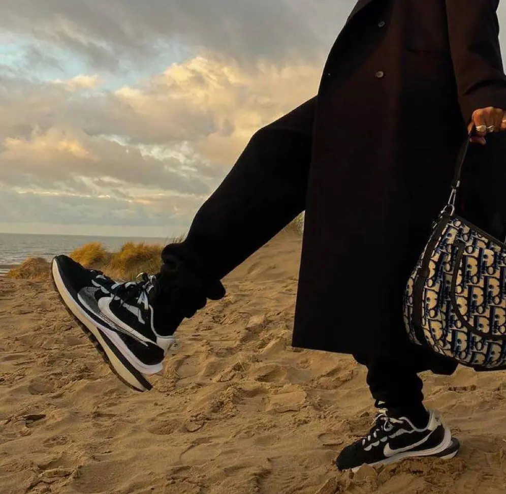 Giày Nike Sacai x VaporWaffle 'Black White' CV1363-001 - Ảnh 3