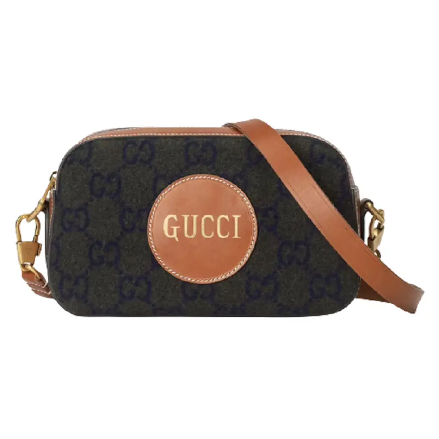 Túi Gucci Shoulder With Gucci Script Logo Dark Green And Brown Leather 671625-2K3ET-3380