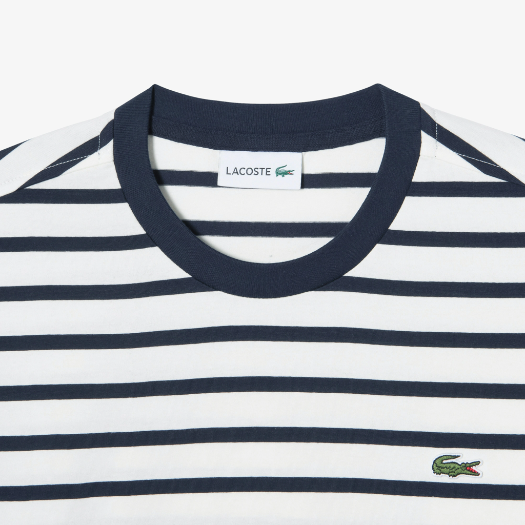 Áo Lacoste Long Sleeve Solid Stripe T-Shirt 'White Blue' TH018E-53G-166 - Ảnh 2