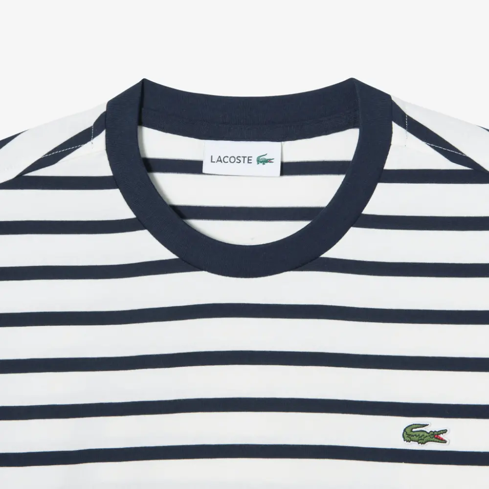 Alternative view of Áo Lacoste Long Sleeve Solid Stripe T-Shirt 'White Blue' TH018E-53G-166