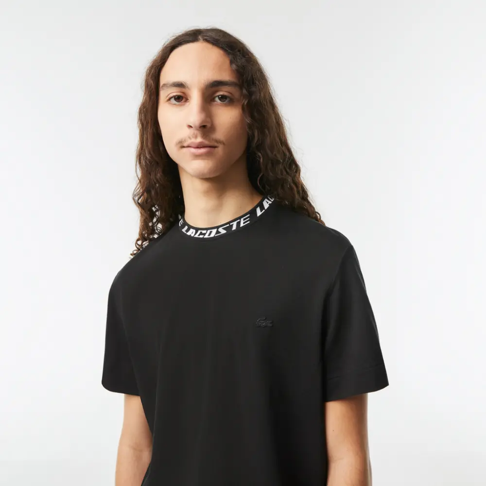Áo Lacoste Regular Fit Logo Collar T-shirt 'Black' TH9687-53G-031 - Ảnh 4