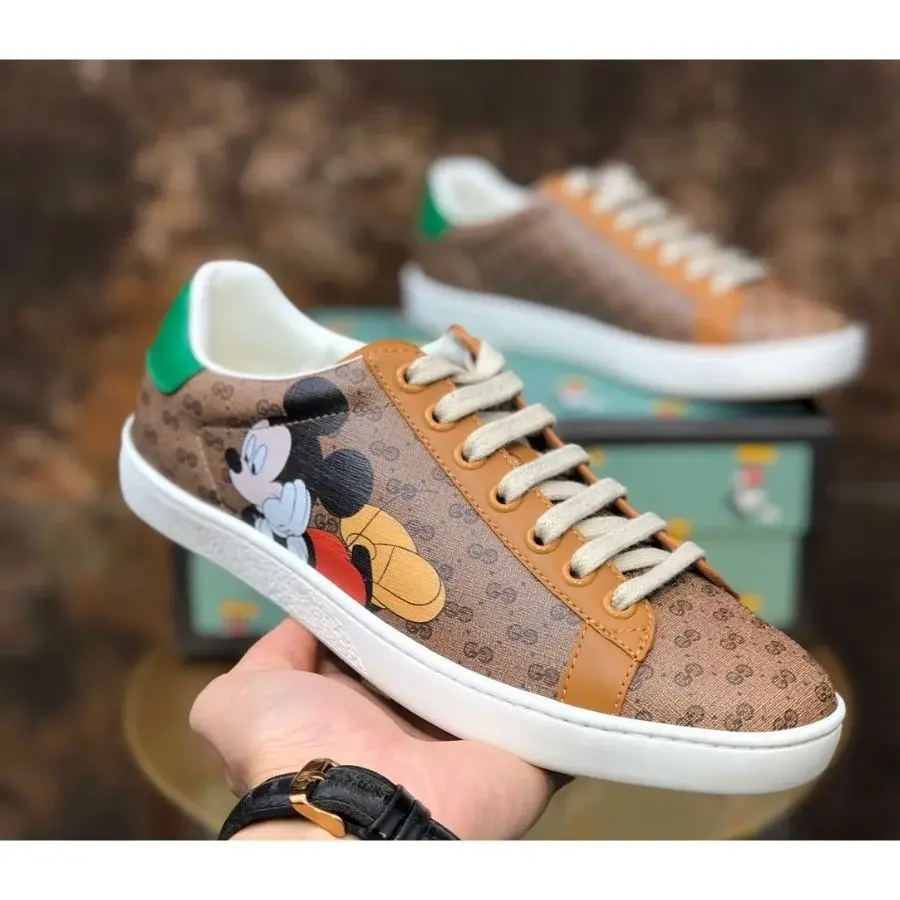 Giày Disney x Gucci Ace Low 'Mickey Mouse Beige' 602548-HWM10-8961 - Ảnh 3