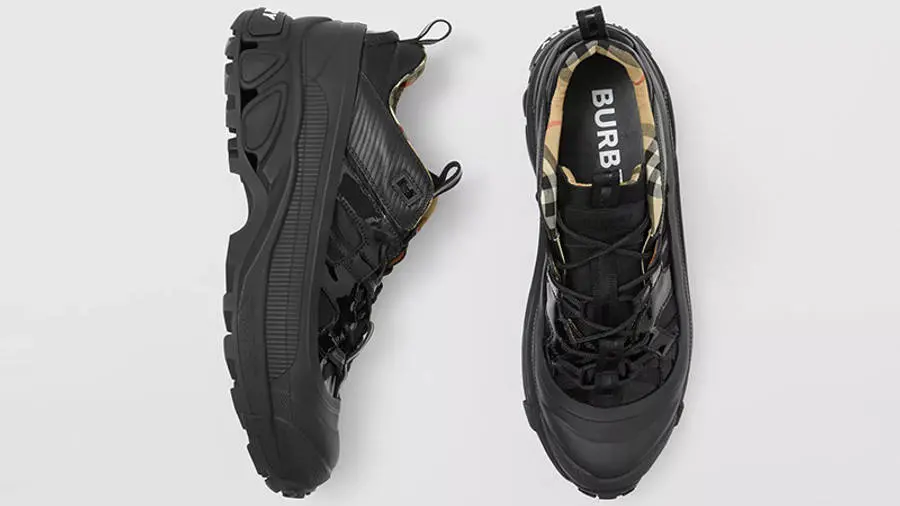 Giày Burberry Nylon And Patent Leather Arthur 80354401 - Ảnh 4