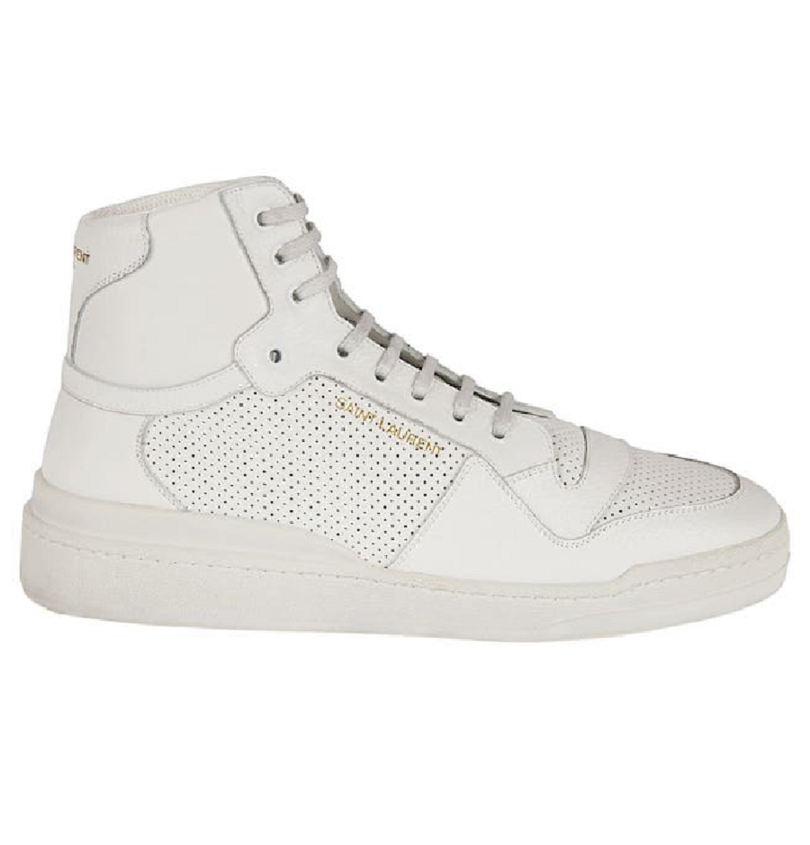 Giày Saint Laurent SL 24 Mid Top In Used Look Leather 'Optic White' VY2S0723TCCK2