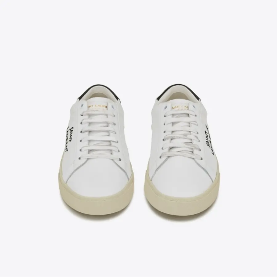 Giày Saint Laurent SL-06 Court Leather 'White Black' 61068508G109061 - Ảnh 5
