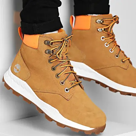 Giày Timberland Boots Brooklyn 6 Inch Wheat Nubuck Camel A2DSZ - Ảnh 3