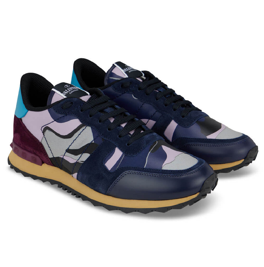 Giày Valentino Garavani Men Blue Leather Sneakers VY0S0723TCCE77 - Ảnh 2