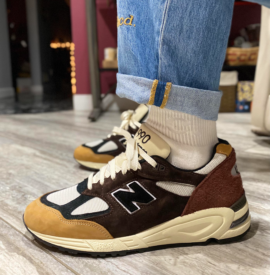 Giày New Balance 990v2 MiUSA Season 2 Brown M990BB2 - Ảnh 2
