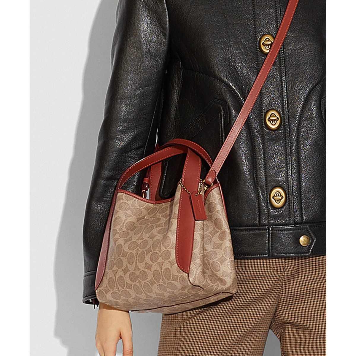 Túi Coach Hadley Signature Shoulder Hobo Bag 79251 B4NQ4 - Ảnh 2