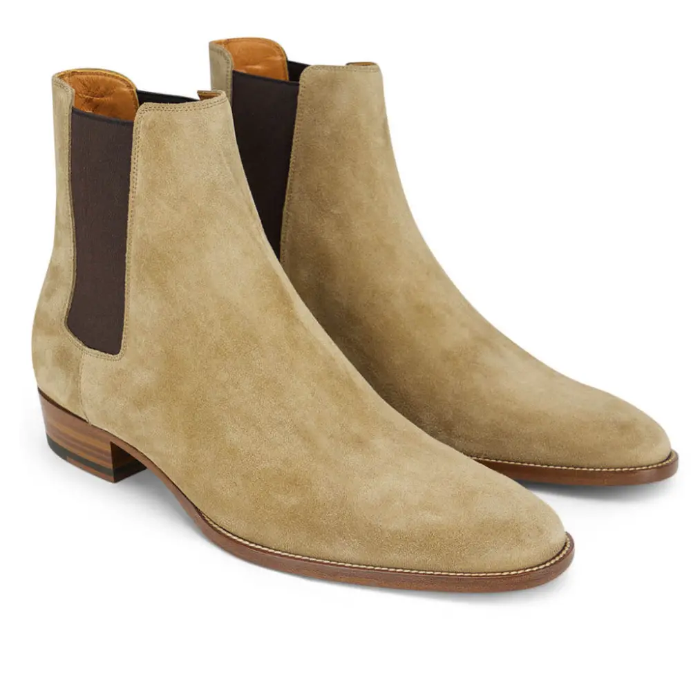 Giày Saint Laurent Wyatt Suede Chelsea Boot 'Tobacco' 443208BT3009870 - Ảnh 5