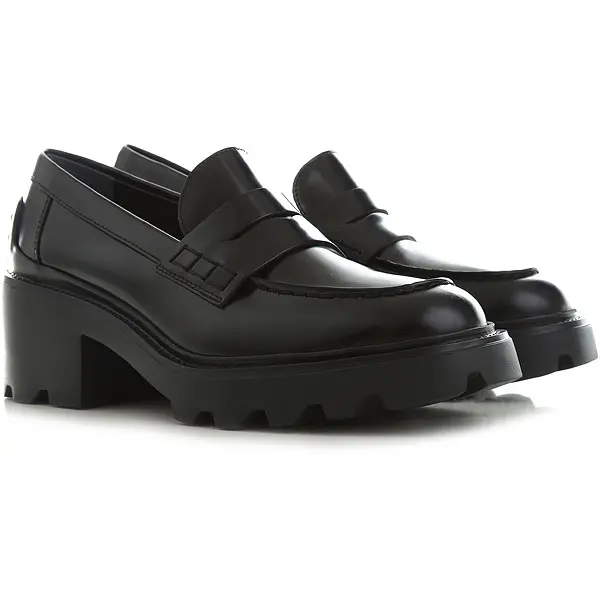 Giày Tod’s Heeled Leather Penny Loafers XXW08D0EW80SHAB999 - Ảnh 4