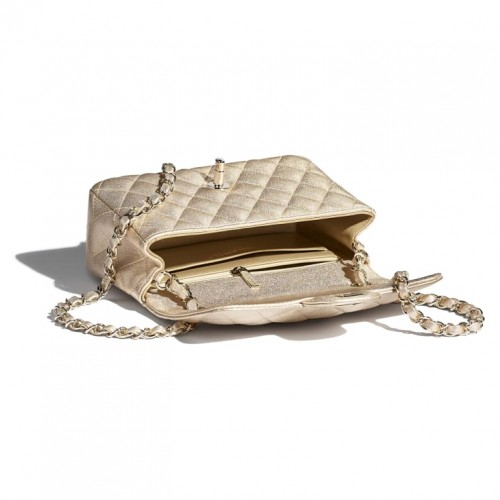 Túi Chanel Mini Flap Bag 'Metalic Lambskin Gold' A69900-B05133-NB812 - Ảnh 5