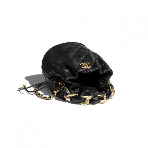 Túi Chanel Drawstring Shiny Lambskin 'Black' AS2390-B05101-94305 - Ảnh 4