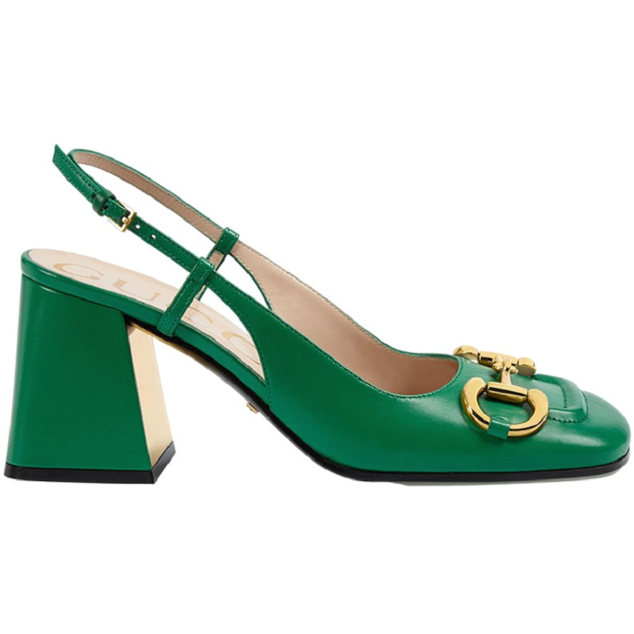 Giày Gucci Mid-heel Sandal Elastic Back Strap And Horsebit 'Green' 643892-C9D00-3727