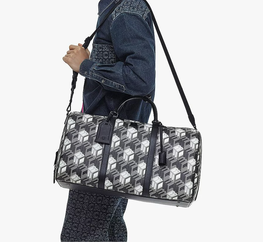 Túi MCM Traveler Weekender Bag in Cubic Monogram 'Canvas' MMVBACK03BW001 - Ảnh 4