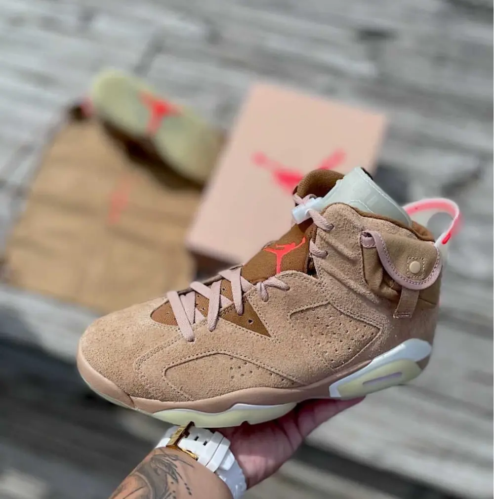 Giày Nike Travis Scott x Air Jordan 6 Retro 'British Khaki' DH0690-200 - Ảnh 4