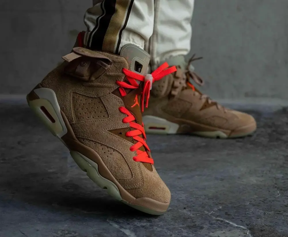 Giày Nike Travis Scott x Air Jordan 6 Retro 'British Khaki' DH0690-200 - Ảnh 3