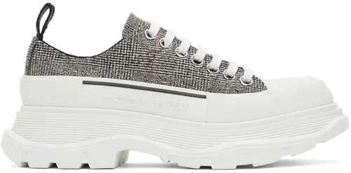Giày Alexander McQueen Black & Wool Tread Slick Low 650809-W4PE1-1071
