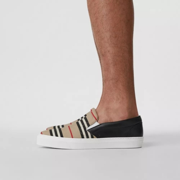 Giày Burberry Beige & Black Icon Stripe Thompson 80372761 - Ảnh 2