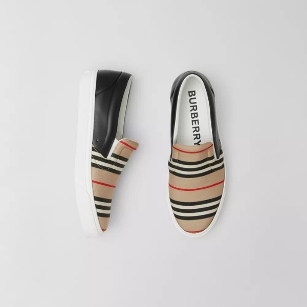 Giày Burberry Beige & Black Icon Stripe Thompson 80372761 - Ảnh 3