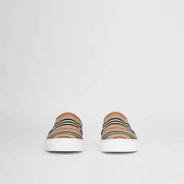 Giày Burberry Beige & Black Icon Stripe Thompson 80372761 - Ảnh 4