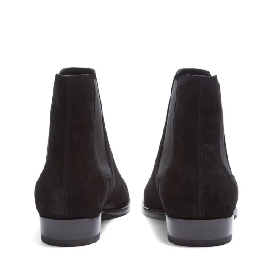 Giày Saint Laurent Wyatt Suede Chelsea Boot 'Black' 443208BT3001000 - Ảnh 5