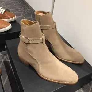 Giày Saint Laurent Wyatt Suede Jodhpur Boot 'Tobacco' 498372BT3009870 - Ảnh 4