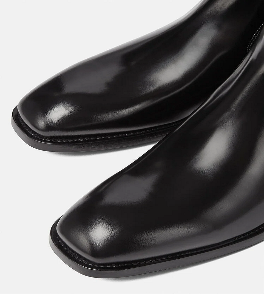 Giày Versace V Leather Boots Black 1000786-1A00695-1B000 - Ảnh 4