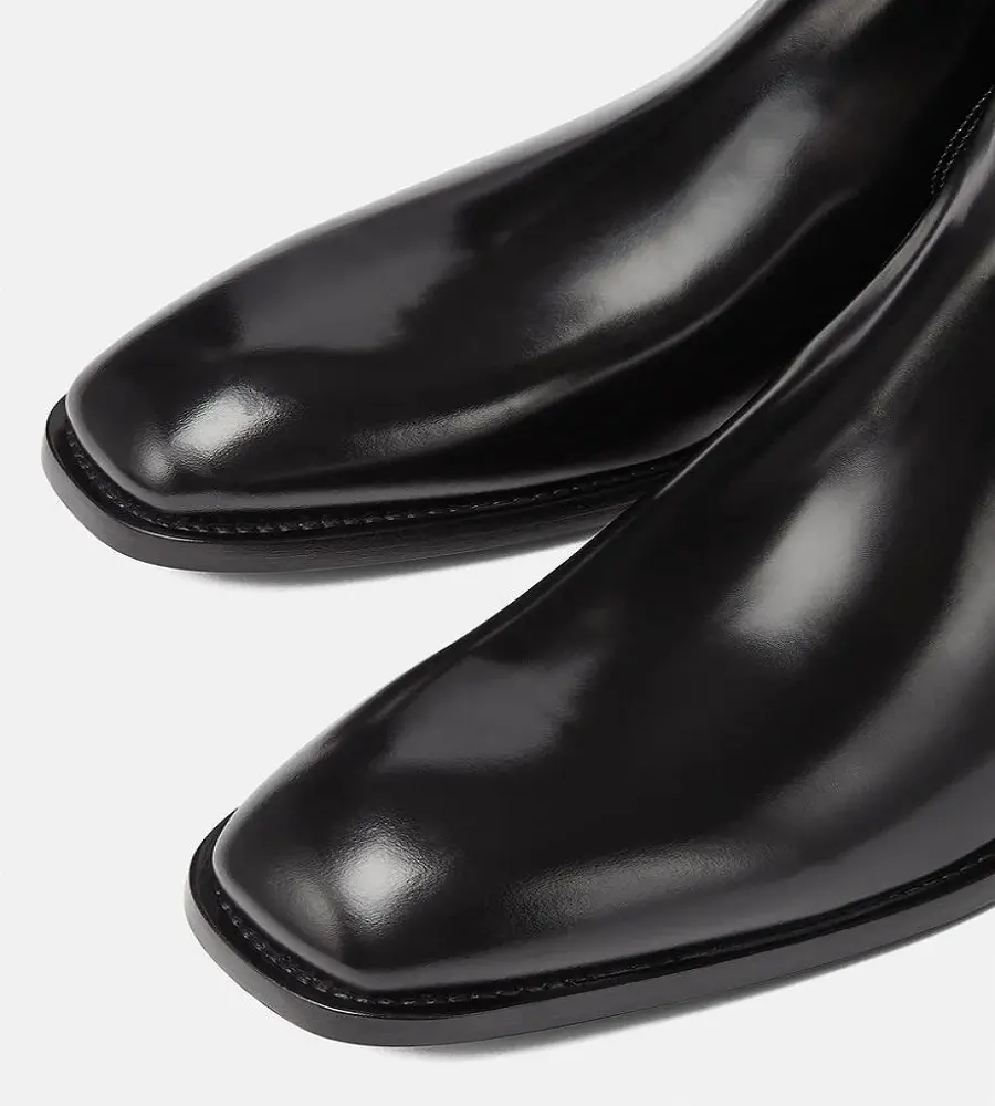 Giày Versace V Leather Boots Black 1000786-1A00695-1B000 - Ảnh 4