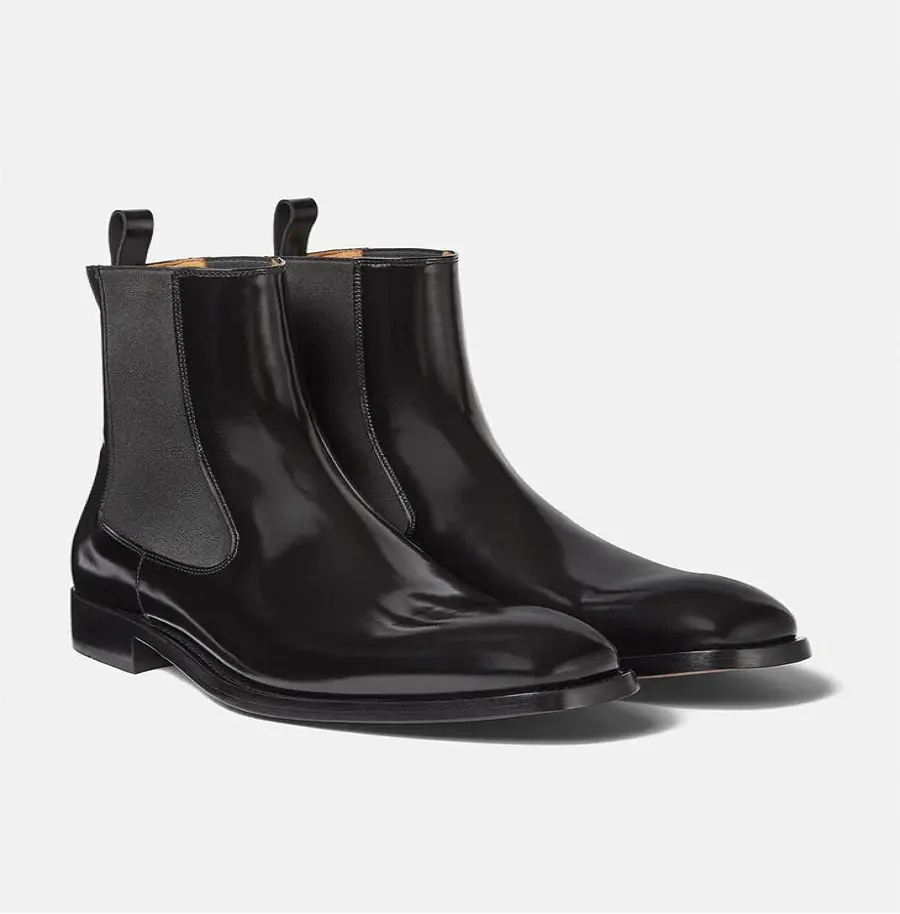 Giày Versace V Leather Boots Black 1000786-1A00695-1B000 - Ảnh 3