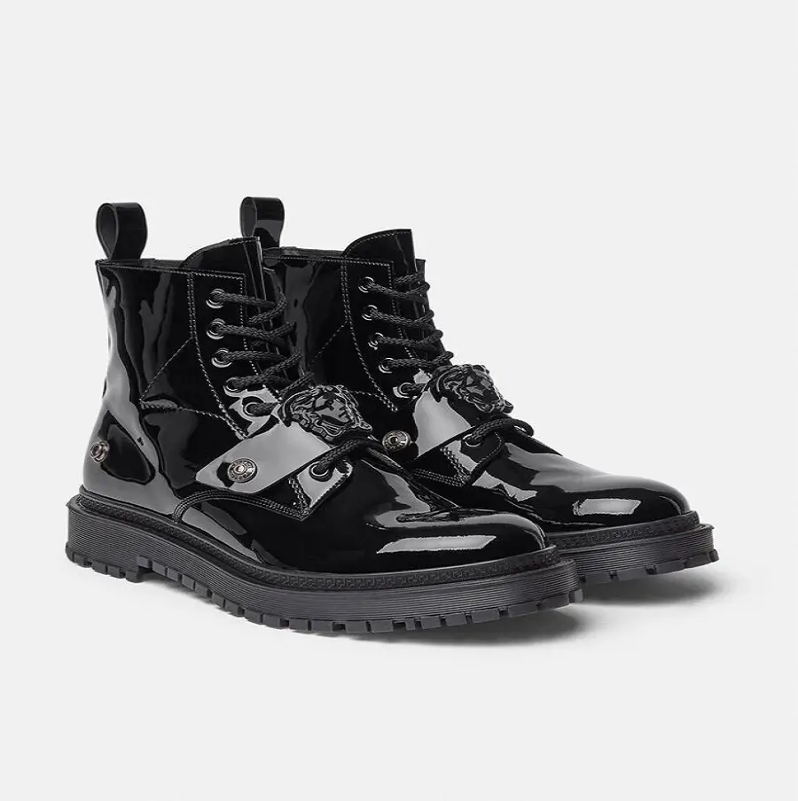 Giày Versace Medusa Boots Black 1003149-1A02844-1B00B - Ảnh 3