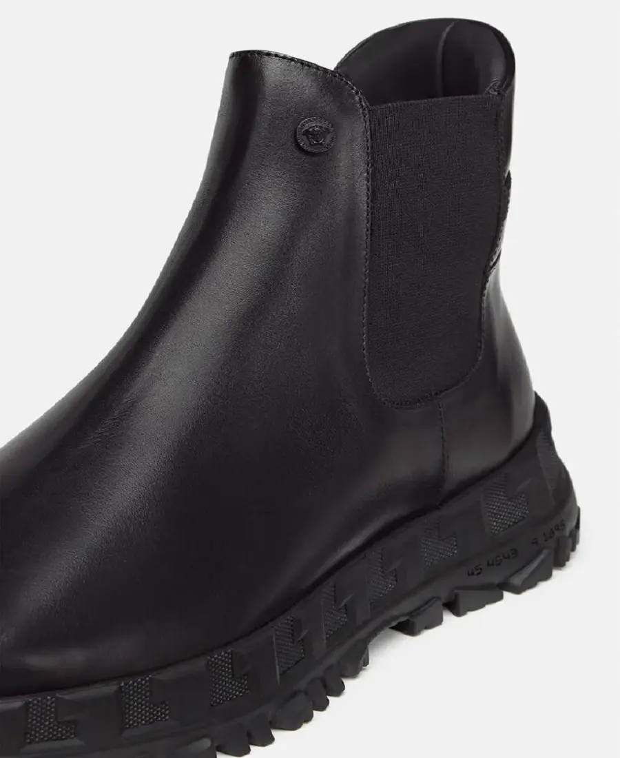 Giày Versace Greca Rhegis Leather Boots Black DSU8206-D60VG-D41 - Ảnh 4