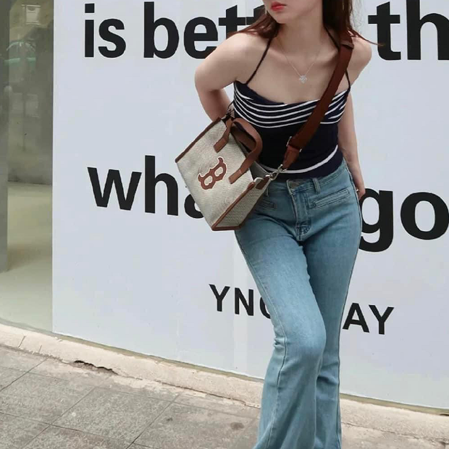 Túi MLB Canvas Small Tote Boston D.Brown 3AORS062N - 43BRD - Ảnh 5