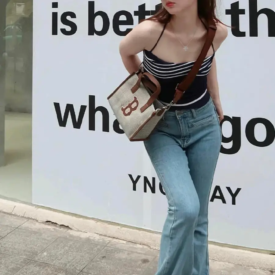 Túi MLB Canvas Small Tote Boston D.Brown 3AORS062N - 43BRD - Ảnh 5
