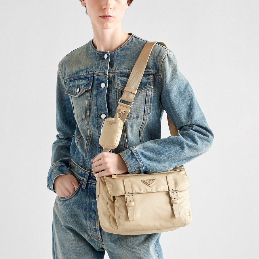 Túi Prada Re-Nylon Shoulder Bag 'Desert Beige' 1BD953-RV44-F0F24-V-B1M - Ảnh 7