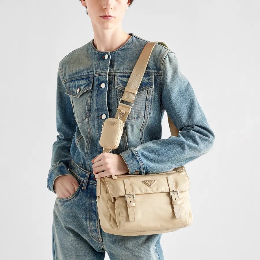 Túi Prada Re-Nylon Shoulder Bag 'Desert Beige' 1BD953-RV44-F0F24-V-B1M - Ảnh 7