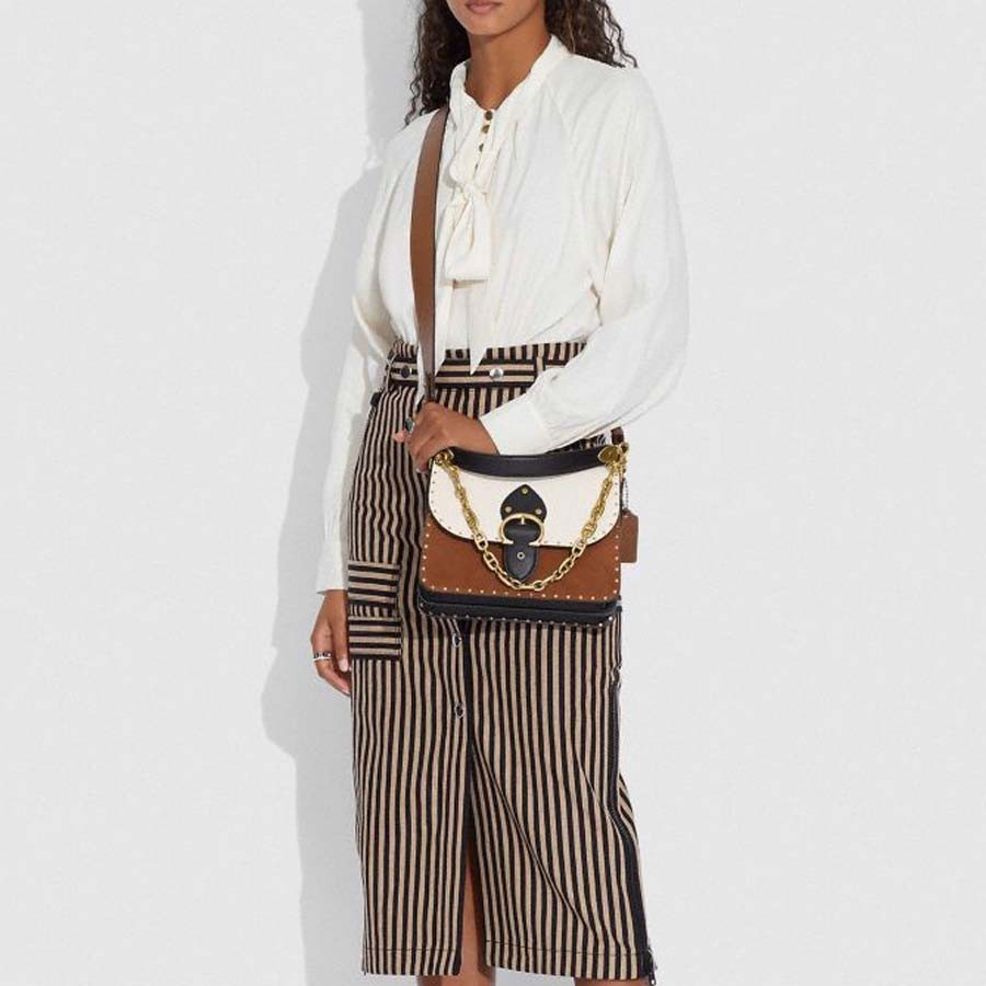 Túi Coach Beat Shoulder Bag In Colorblock With Rivets 4595 B4RGI - Ảnh 3