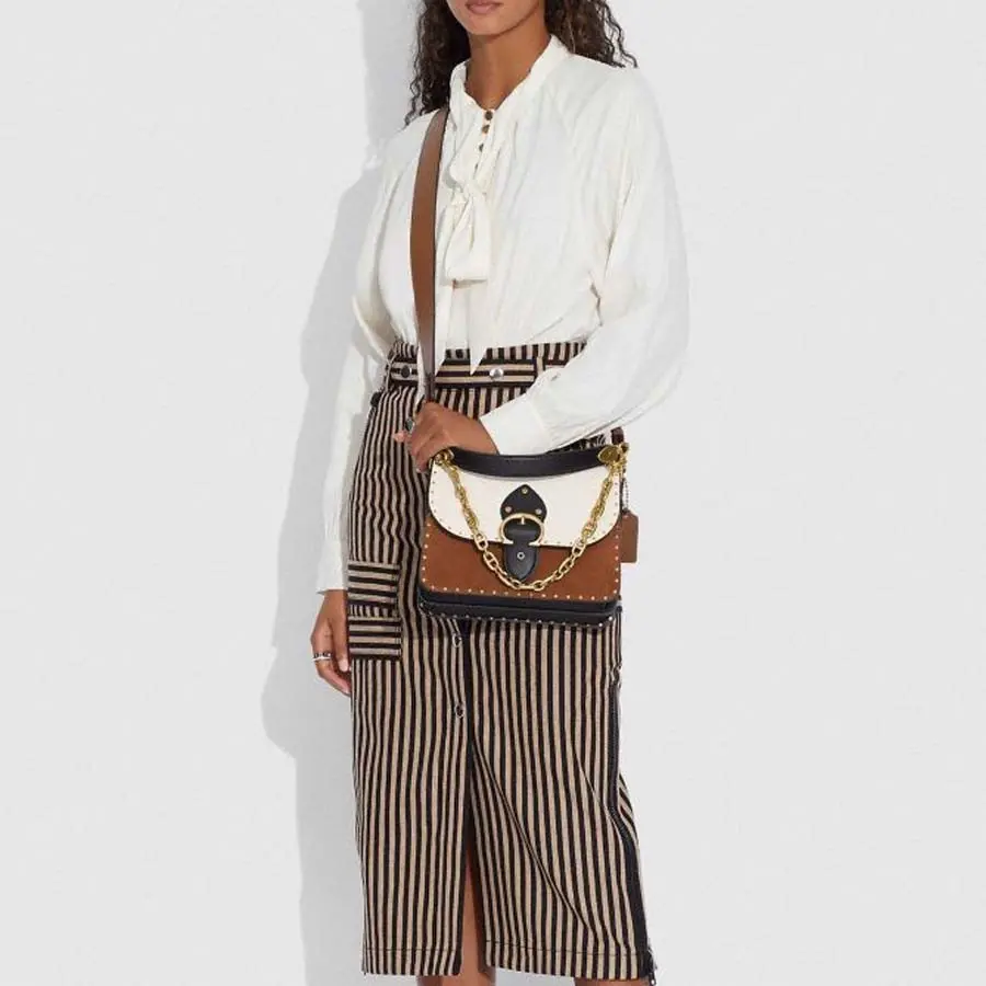 Túi Coach Beat Shoulder Bag In Colorblock With Rivets 4595 B4RGI - Ảnh 3