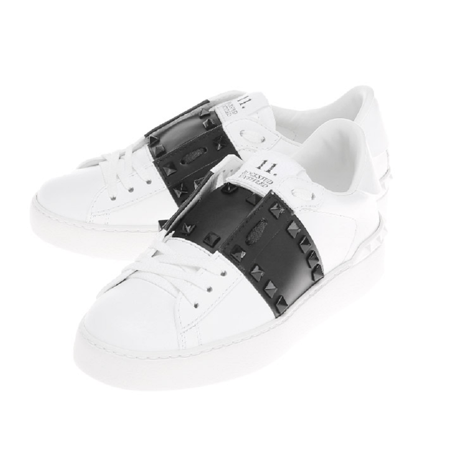 Giày Valentino Rockstud Hidden Sneakers White Black Women SW0S0A01 LTU A01 - Ảnh 4