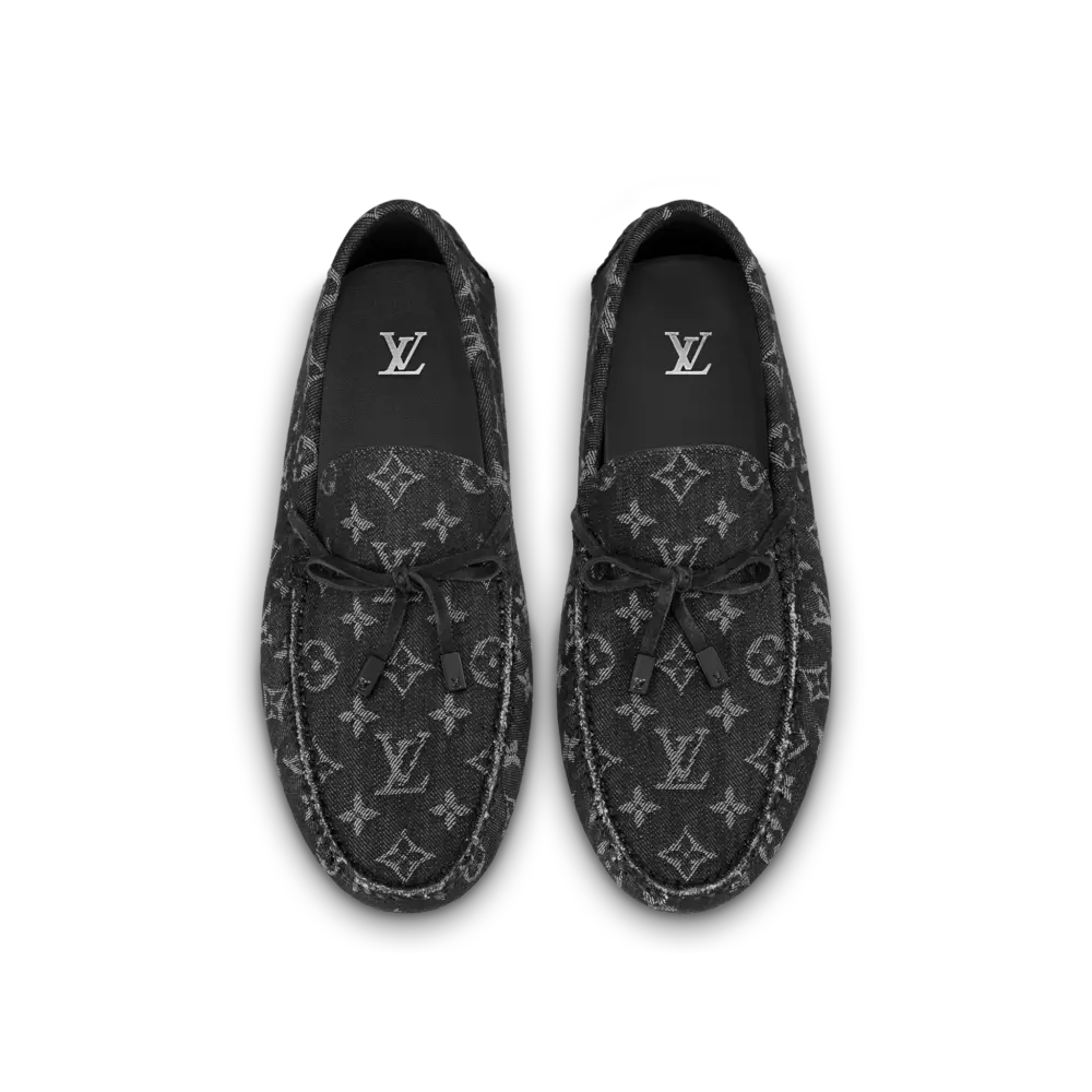Alternative view of Giày Louis Vuitton LV Driver Moccasin 'Noir' 1ABF4Z
