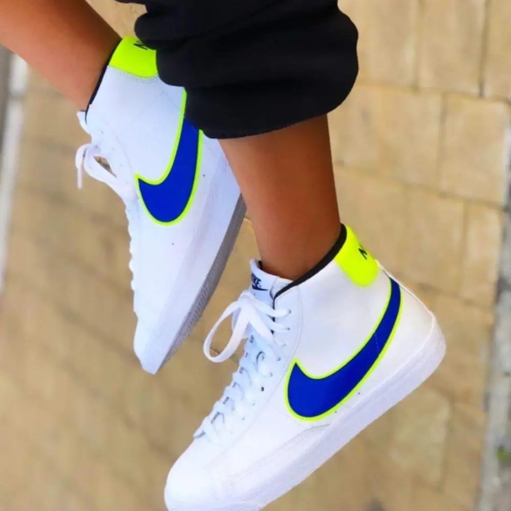 Giày Nike Blazer Mid GS 'Racer Blue Volt' DB4677-100 - Ảnh 6