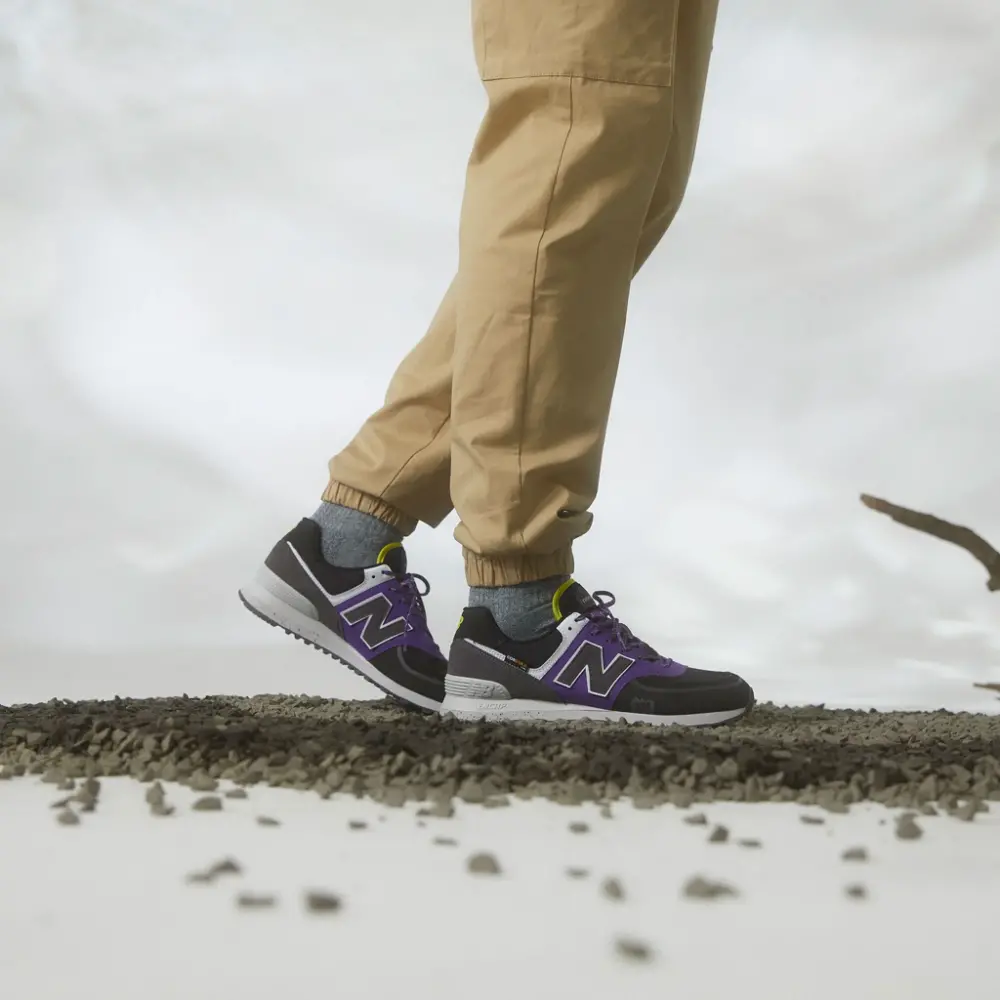 Alternative view of Giày New Balance 574T 'Black Purple' U574TY2