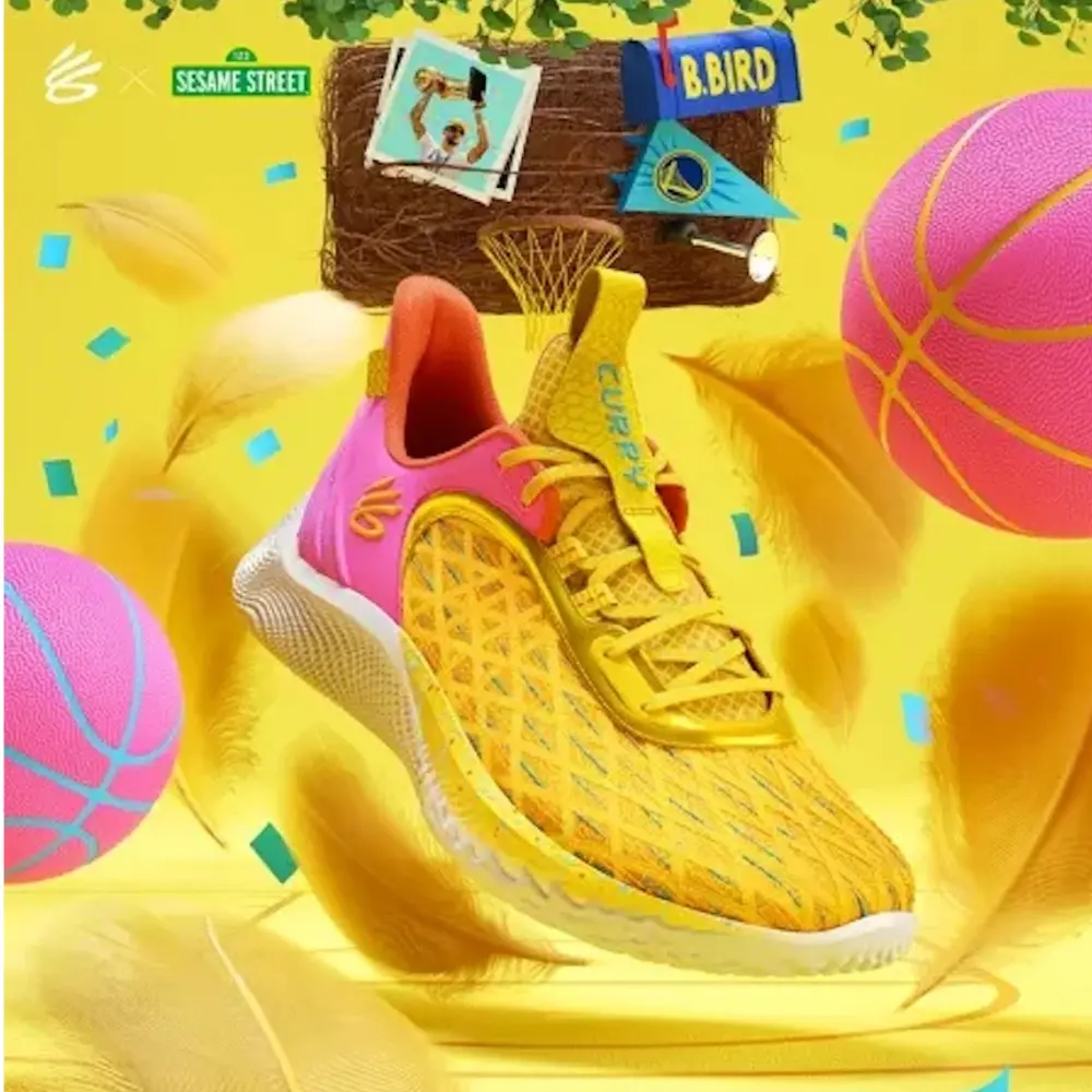 Giày Under Armour Curry Flow 9 'Sesame Street Big Bird' 3024248-702 - Ảnh 3