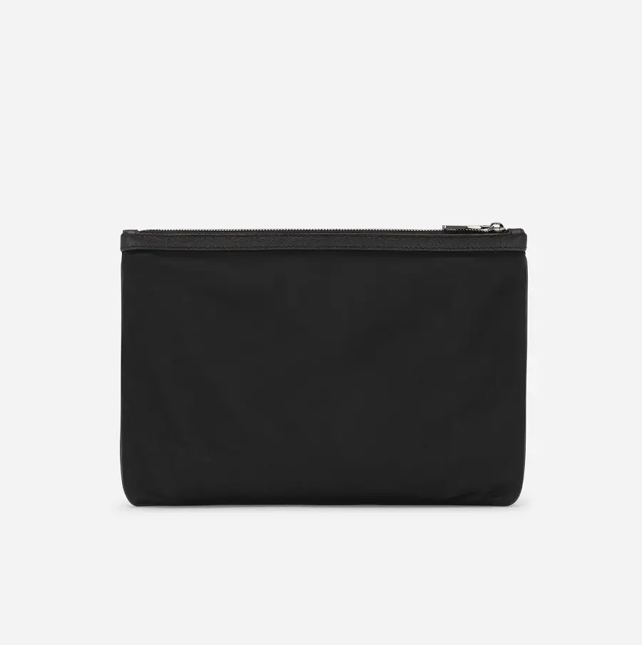 Túi Dolce & Gabbana Grainy Calfskin And Nylon Pouch 'Black' BM2248AD4478B956 - Ảnh 3