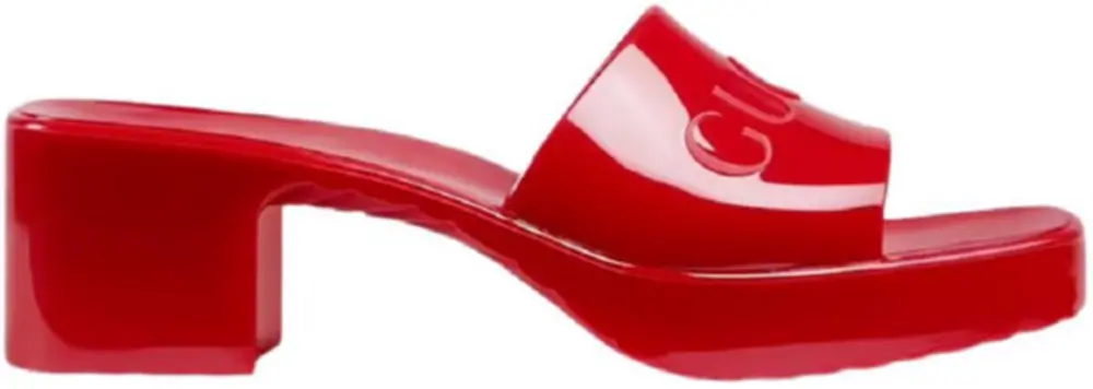 Dép Gucci Rubber Logo Platform Slide Sandal 'Red' 624730-J8700-6433