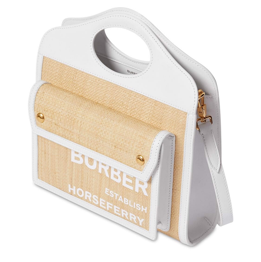 Túi Burberry Mini Two-tone Canvas Pocket Bag 'Natural' 8030256 - Ảnh 7