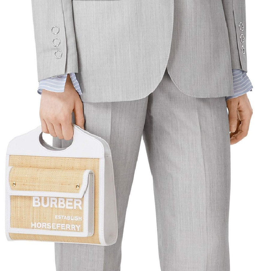 Túi Burberry Mini Two-tone Canvas Pocket Bag 'Natural' 8030256 - Ảnh 5